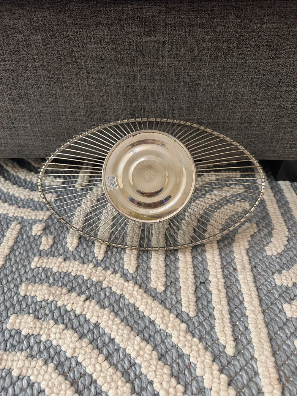Vintage MP Italy Silver Plated MCM Sunburst Wire Basket 13”